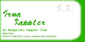 irma kappler business card